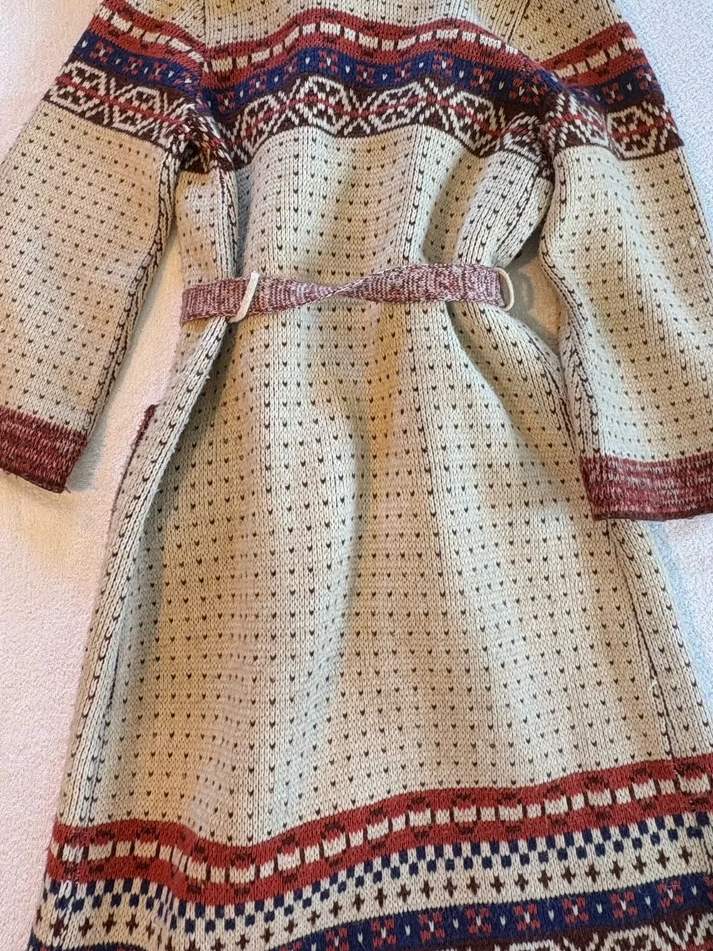 Sabra Wintuk Vintage 70s Hooded Wrap Cardigan Sweater Coat one Size Rare